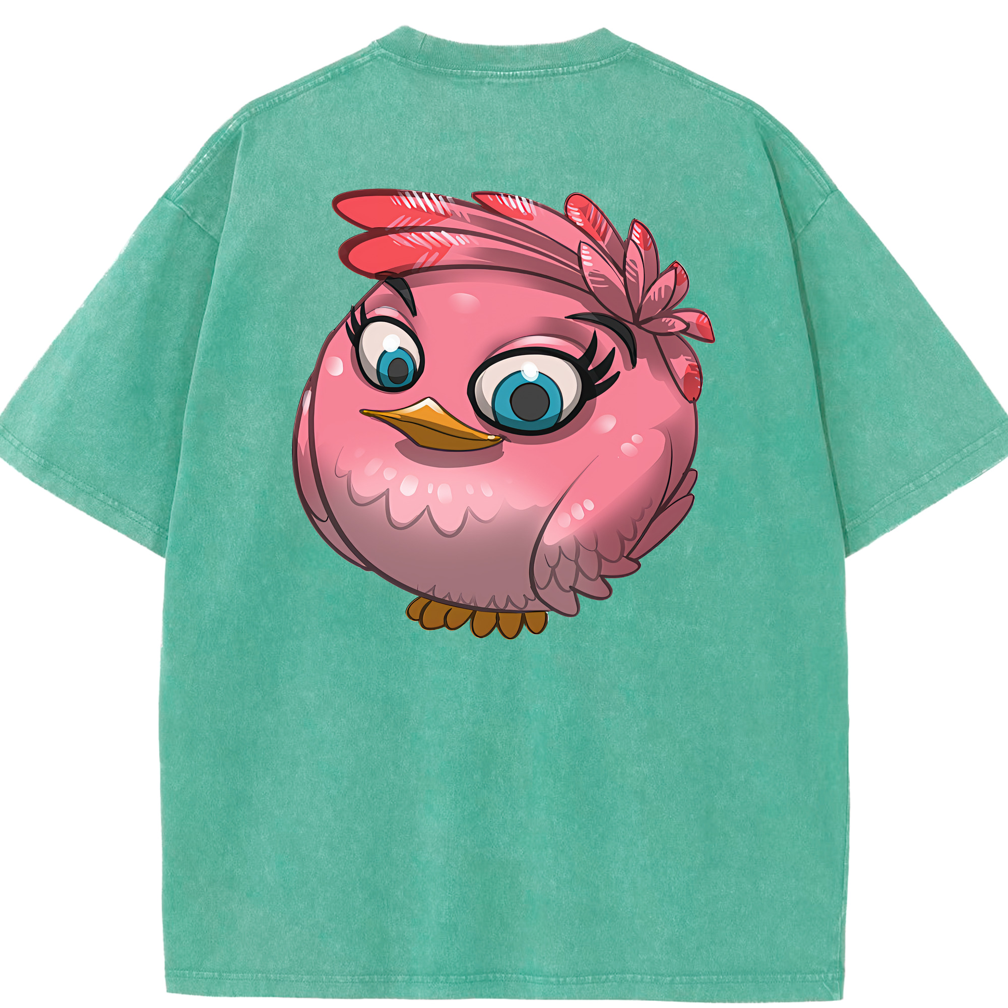 （画像用） Angry Birds アングリーバード 綿100% ヴィンテージ風 半袖Tシャツ（背面プリント）